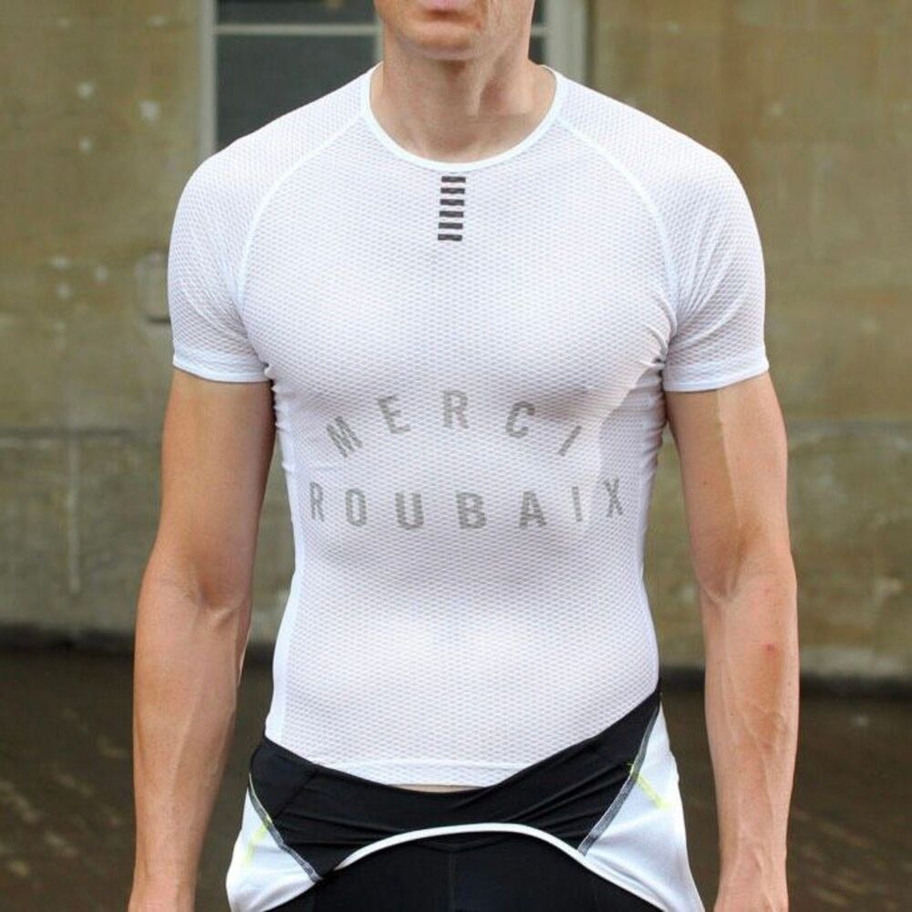 Rapha Pro Team Base Layer Merci Roubaix Mesh Cycling Jersey White L Italy Made